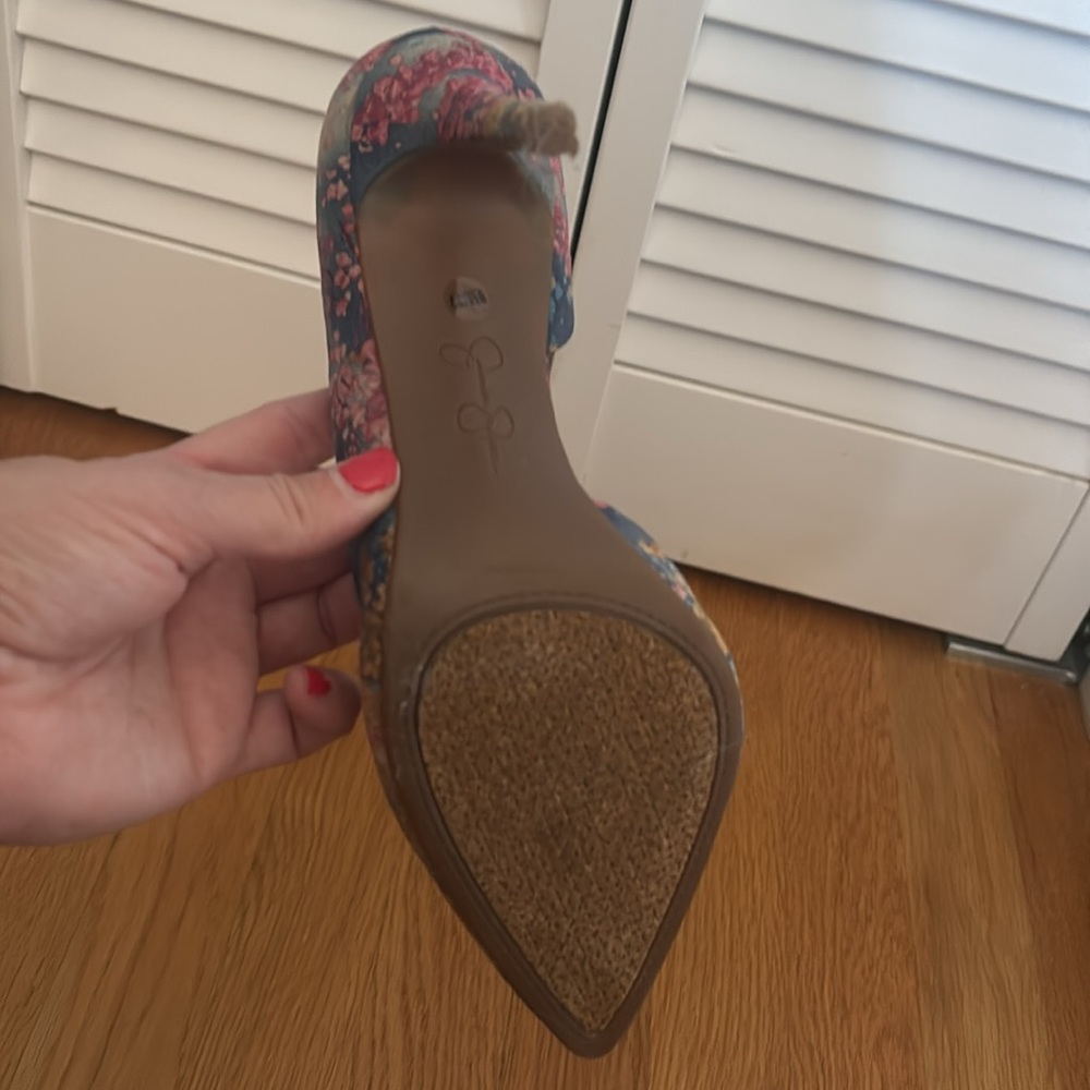 Jessica Simpson Blue and Pink Floral Heels - Picture 14 of 14